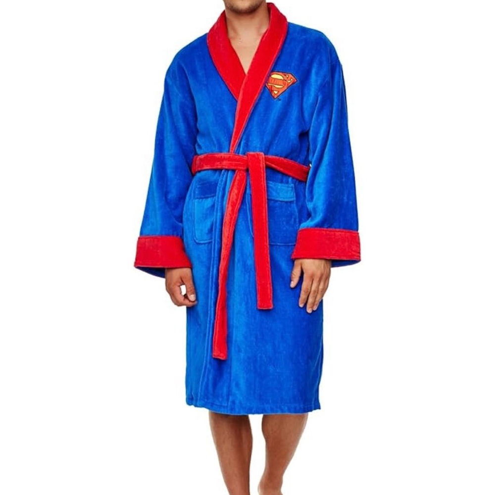 Superman Blue and Red Bathrobe